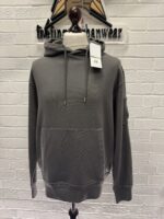 CP COMPANY COTTON DIAGONAL FLEECE HOODED SWEATSHIRT IN GREY.Large / p2p 23” - Image 4