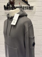 CP COMPANY COTTON DIAGONAL FLEECE HOODED SWEATSHIRT IN GREY.Large / p2p 23” - Image 7