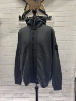 Stone Island 60477 Full-zipper hooded sweatshirt in brushed cotton fleece - Grey -XXL / 26.5” P2P - Image 4