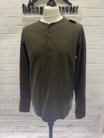 CP Company Henley brushed jersey Longsleeve T-shirt in Green 

Large / 21.5” p2p