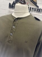 CP Company Henley brushed jersey Longsleeve T-shirt in Green 

Large / 21.5” p2p - Image 2