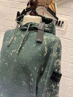 STONE ISLAND 61338 COTTON FLEECE + OFF-DYE OVD TREATMENT HOODED SWEATSHIRT. 

Size. Large 23.5”” p2p - Image 4