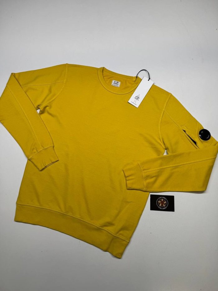 C.P COMPANY UNDERSIXTEEN CREWNECK LIGHT FLEECE SWEATSHIRT-YELLOW - Image 1