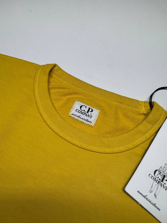 C.P COMPANY UNDERSIXTEEN CREWNECK LIGHT FLEECE SWEATSHIRT-YELLOW - Image 2