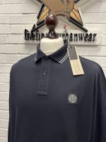 STONE ISLAND 2SL18 STRETCH ORGANIC COTTON PIQUÉ Slim Fit Long Sleeve Polo Shirt in Navy - Image 4
