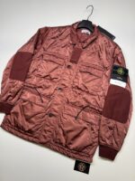 STONE ISLAND 43521 NYLON RASO QUILTED-TC  FIELD JACKET IN ROUGE  -  Large / 25.5” p2p