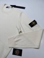 Stone Island 510C4 Crewneck knit in pure light wool. Stockinette stitch in cream - XXL     / P2P 25” - Image 3