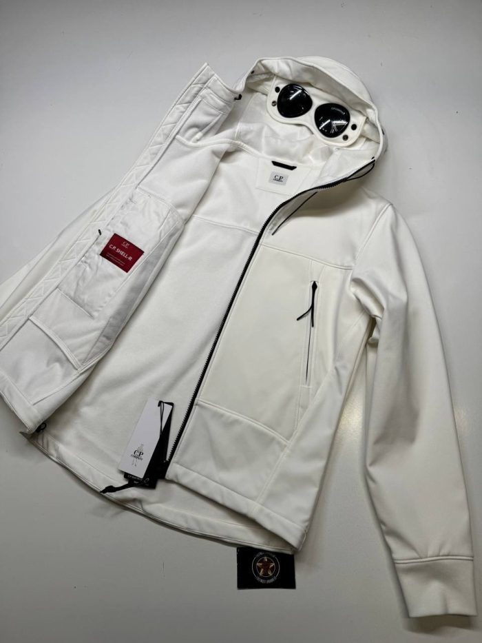 CP Company C.P. Shell-R fleece lined Jacket in White - Image 3