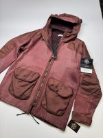 Stone Island LEATHER-TC MODIFIED PANAMA 6/3 HT NYLON hooded Leather Jacket -   Large / 24.5” P2P - Image 9