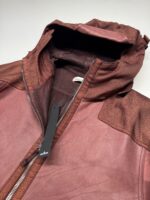 Stone Island LEATHER-TC MODIFIED PANAMA 6/3 HT NYLON hooded Leather Jacket -   Large / 24.5” P2P - Image 4