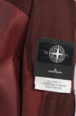 Stone Island LEATHER-TC MODIFIED PANAMA 6/3 HT NYLON hooded Leather Jacket -   Large / 24.5” P2P - Image 2