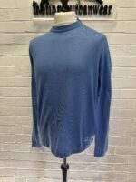 CP company cotton crepe crew knit in Blue   - Size 50 / Large / p2p  23” - Image 4