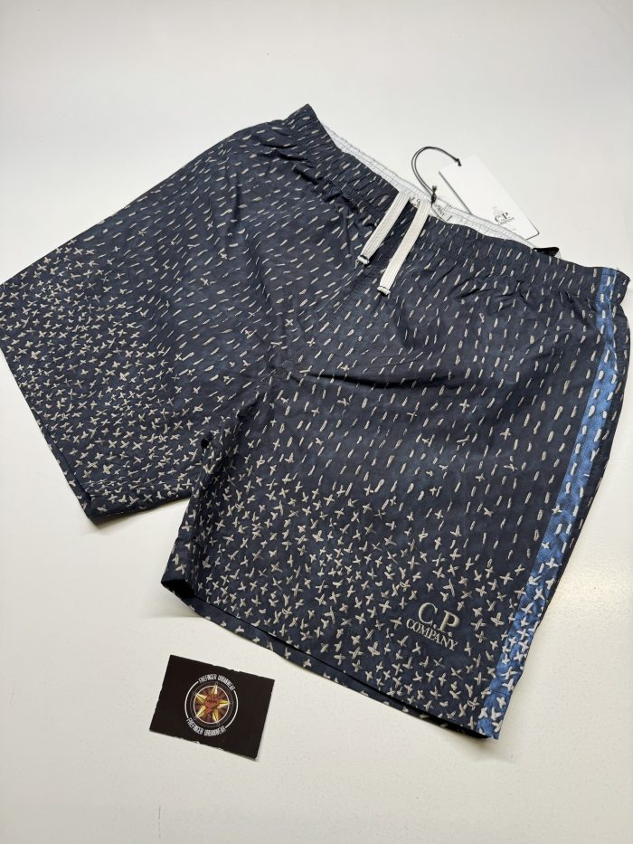 CP Company Beachwear boxer flatt sashiko print shorts - Navy 

Size 48 / Medium  / w32” - Image 1