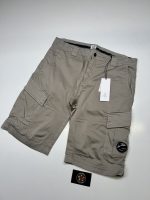 SS25 CP Company Stretch Sateen Cargo Shorts in Stone -Size 54 / XXL / w38”
