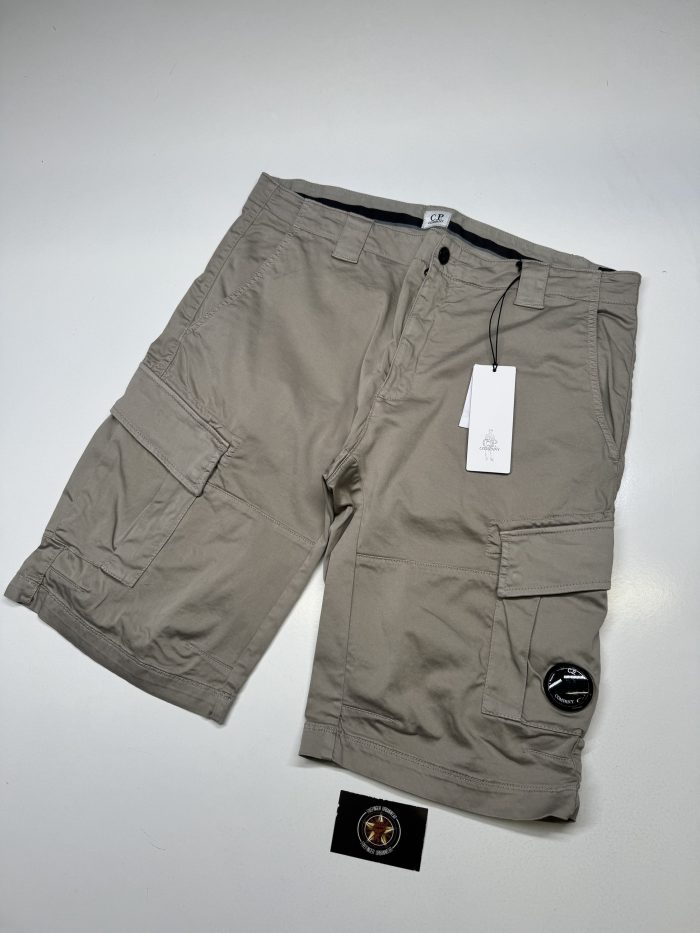 SS25 CP Company Stretch Sateen Cargo Shorts in Stone -Size 54 / XXL / w38” - Image 1