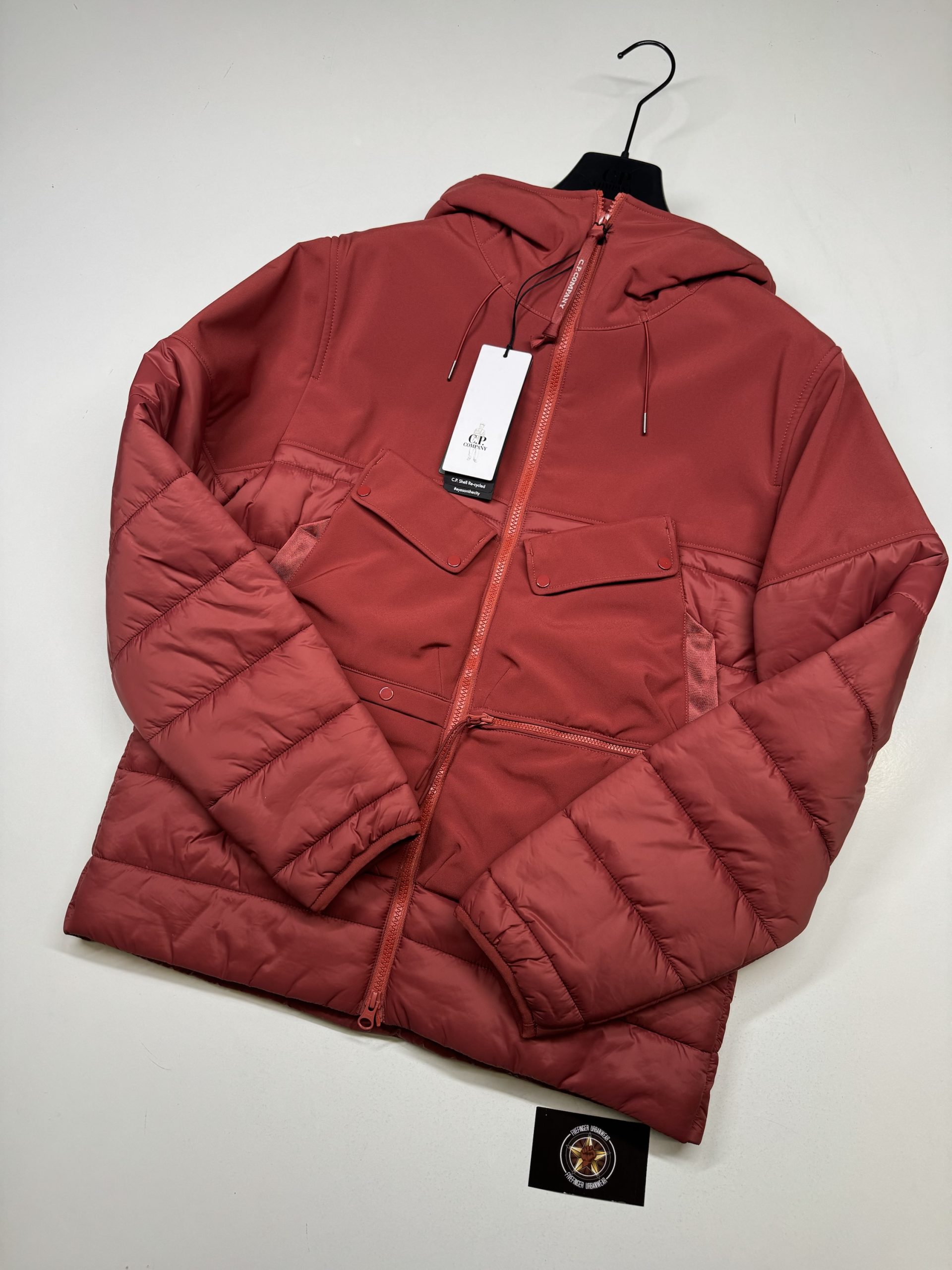 img_5814 CP COMPANY 014A C.P. Shell-R Mixed Goggle Jacket in scooter red. - Image 1