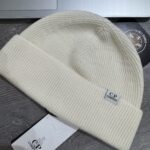 CP Company Re-Wool Logo Beanie Hat in White / 103. -  Uni size
