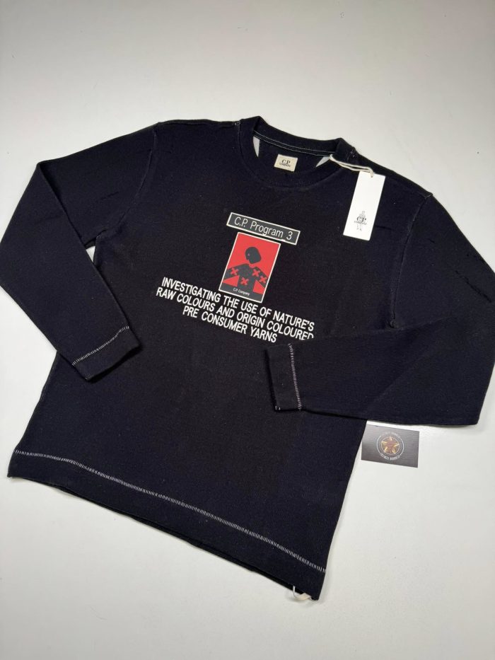 CP Company 361A Recycled Jersey Crew Sweatshirt in Black - Image 1