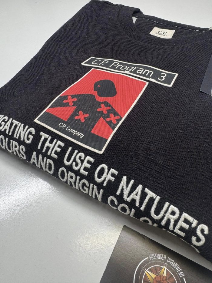 CP Company 361A Recycled Jersey Crew Sweatshirt in Black - Image 2