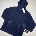CP Company 262A Brushed & Emerized Diagonal Fleece Hoodie in Navy