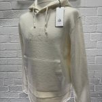CP COMPANY 321A HOODED SWEATSHIRT IN POLAR FLEECE - WHITE