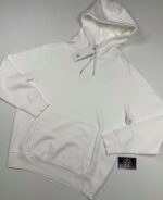 CP Company 061B Brushed & Emerized Diagonal Fleece Hoodie in white / 103