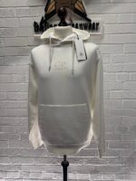 CP Company 061B Brushed & Emerized Diagonal Fleece Hoodie in white / 103 - Image 6