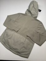 CP COMPANY 002A STRETCH COTTON FLEECE HOODED OPEN SWEATSHIRT PERTEX JACKET IN SILVER SAGE - Image 5