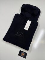 CP COMPANY 292A HOODED SWEATSHIRT IN WOOL POLAR FLEECE- BLACK - Image 2