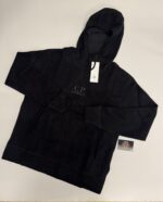 CP COMPANY 292A HOODED SWEATSHIRT IN WOOL POLAR FLEECE- BLACK