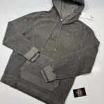 CP Company 262A Brushed & Emerized Diagonal Fleece Hoodie in Green