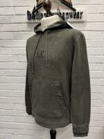 CP Company 262A Brushed & Emerized Diagonal Fleece Hoodie in Green - Image 5