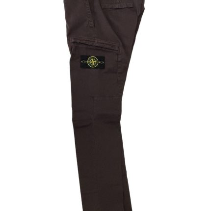 Stone Island 321L1 Garment Dyed Zip Pocket Cargo Trousers in brown