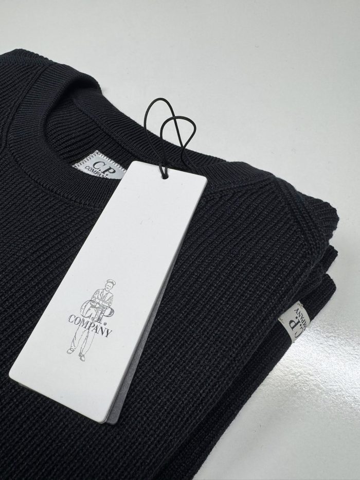 C.P. Company 353A Re-Wool crew neck pull over in Black - Image 4