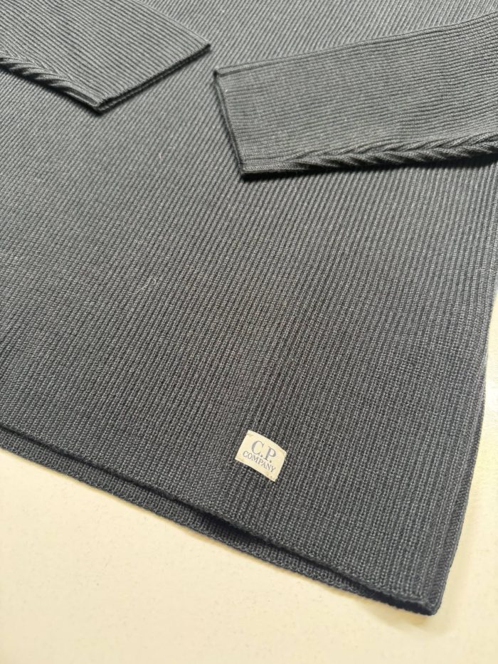 C.P. Company 353A Re-Wool crew neck pull over in Black - Image 5