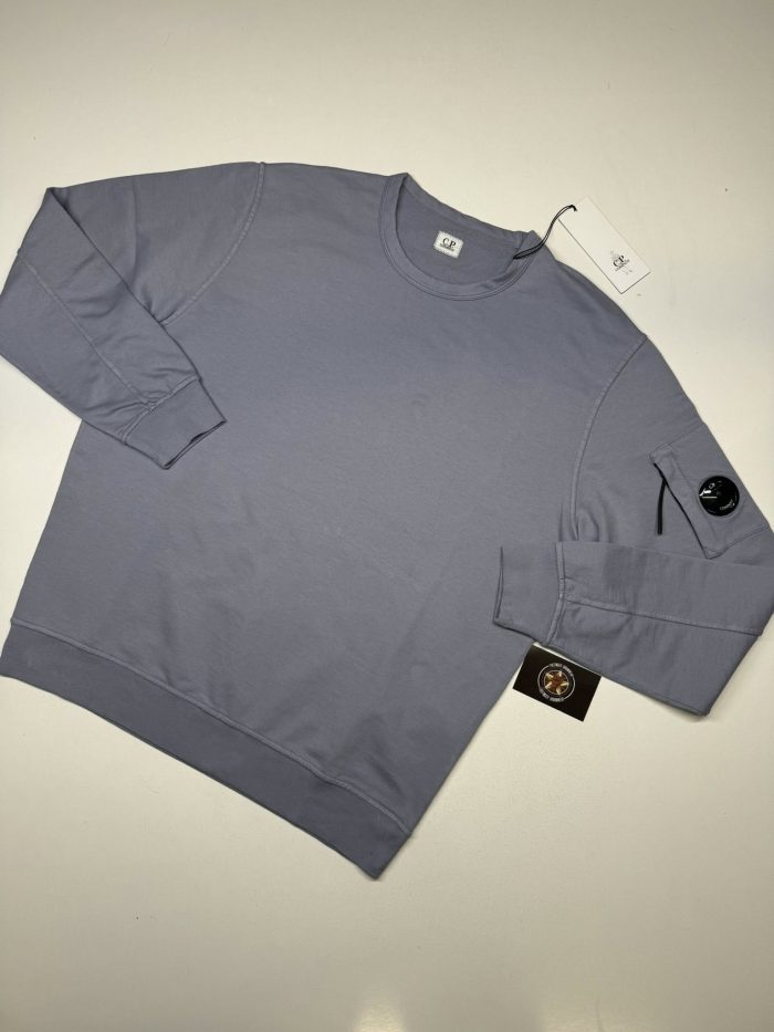 SS25 CP Company Light Fleece Crewneck Lens Sweatshirt in Lavender - Image 1