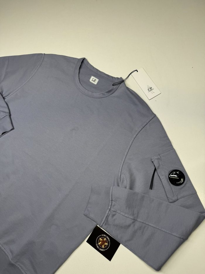 SS25 CP Company Light Fleece Crewneck Lens Sweatshirt in Lavender - Image 2