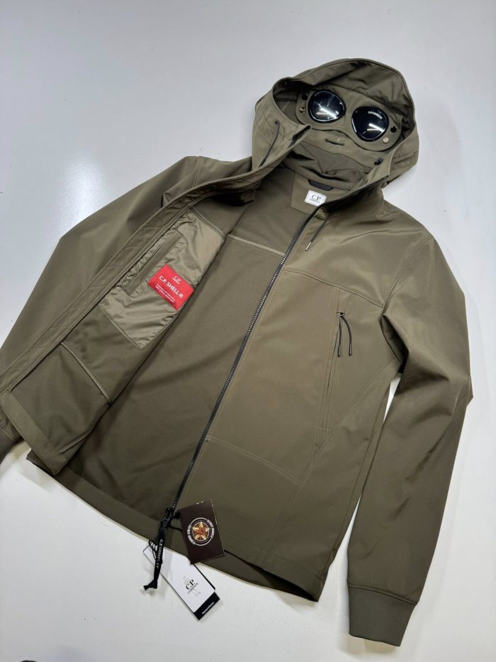 CP Company  002A C.P. Shell-R Goggle Jacket in DK Green - Image 3