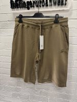 CP COMPANY COTTON FLEECE JOGGING BERMUDA IN LIGHT BROWN - Image 3