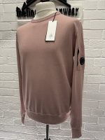 CP company cotton crepe crew knit in Dusty Pink - Image 3