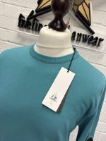 CP company cotton crepe crew knit in Tile blue - Image 2