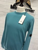 CP company cotton crepe crew knit in Tile blue - Image 4