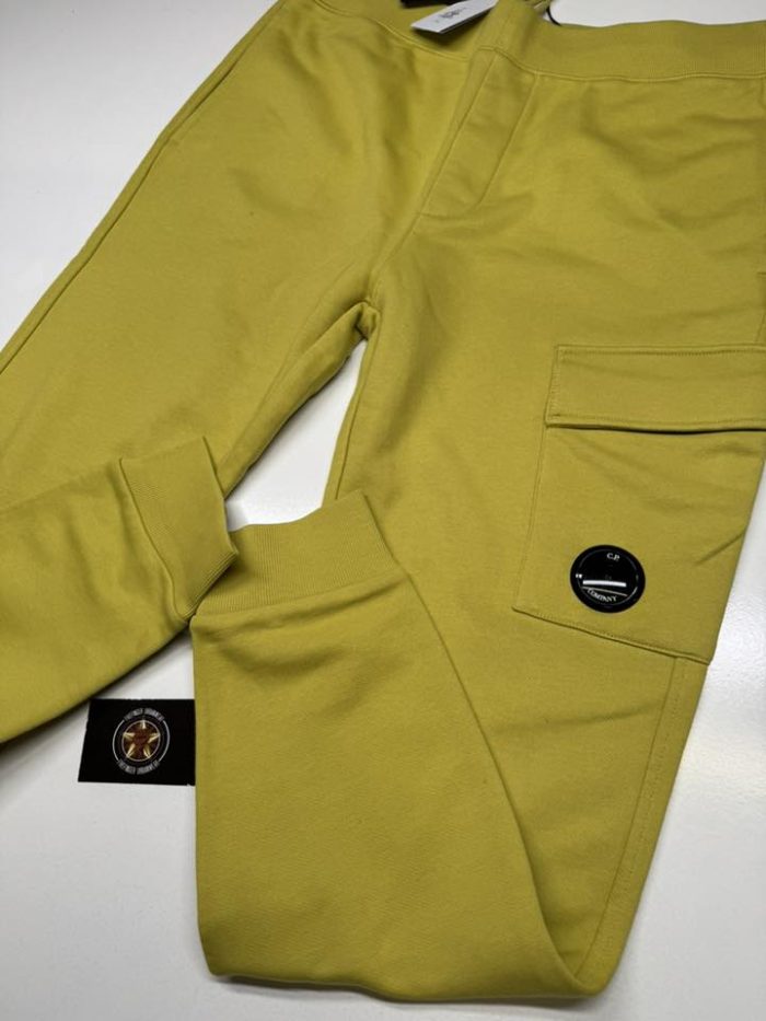 CP COMPANY 017A DIAGONAL RAISED FLEECE JOGGING PANTS IN MUSTARD - Image 4