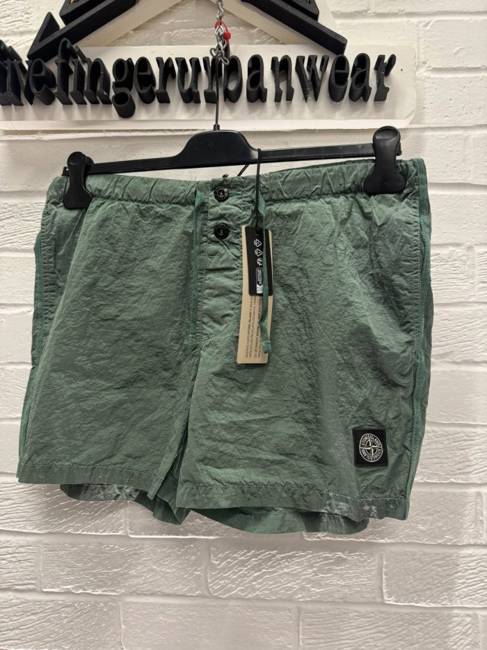 STONE ISLAND B0643 NYLON METAL IN ECONYL REGENERATED NYLON_​ GARMENT DYED Swimming trunks in Green) - Image 3