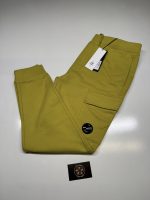 CP COMPANY 017A DIAGONAL RAISED FLEECE JOGGING PANTS IN MUSTARD