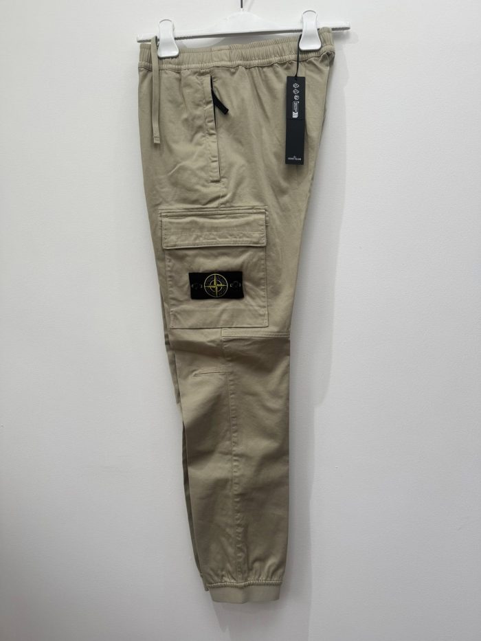 Stone Island 31312 Cargo pants in stretch cotton wool satin in sand - w29" - Image 5