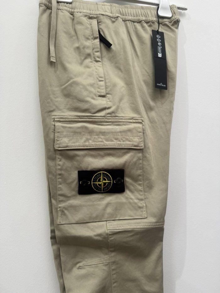 Stone Island 31312 Cargo pants in stretch cotton wool satin in sand - w29" - Image 6