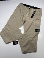 STONE ISLAND 30604 STRETCH BROKEN TWILL, GARMENT DYED 'OLD' EFFECT CARGO PANT IN BEIGE -  W36”/L34” - Image 4