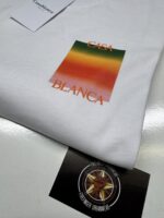 CASABLANCA Gradient Square Logo Printed T Shirt - White 001 - Image 5
