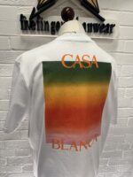 CASABLANCA Gradient Square Logo Printed T Shirt - White 001 - Image 9